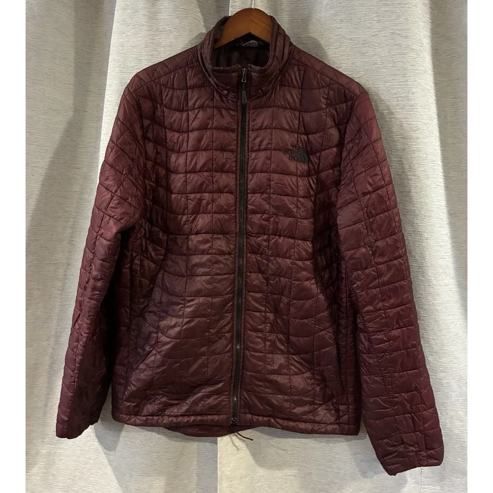 North Face Jacket Mens‎ Medium Red Thermoball Puffer Quilted Insulated Packable
